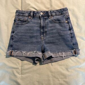 American Eagle Frayed Hem Mom Denim Shorts 4